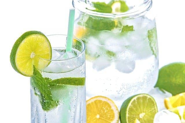  Agua con limón, lima y hielo